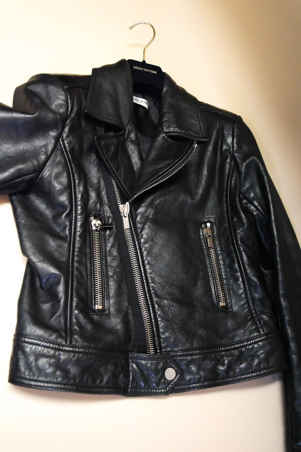 BALENCIAGA BIKER LEATHER JACKET SIZE 40 (Xs-S)