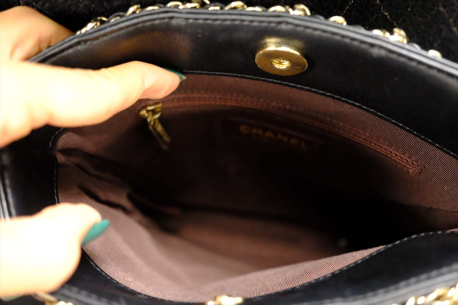 Chanel Lambskin Chain Net Shoulder Bag