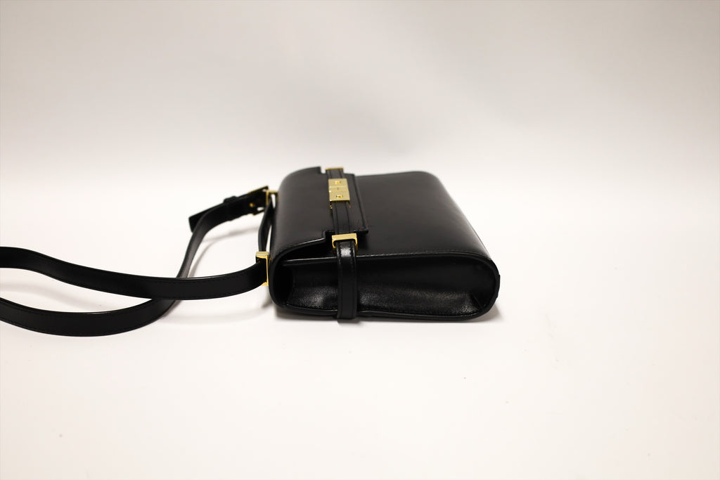 YSL MINI MANHATTAN SHOULDER BAG BLACK