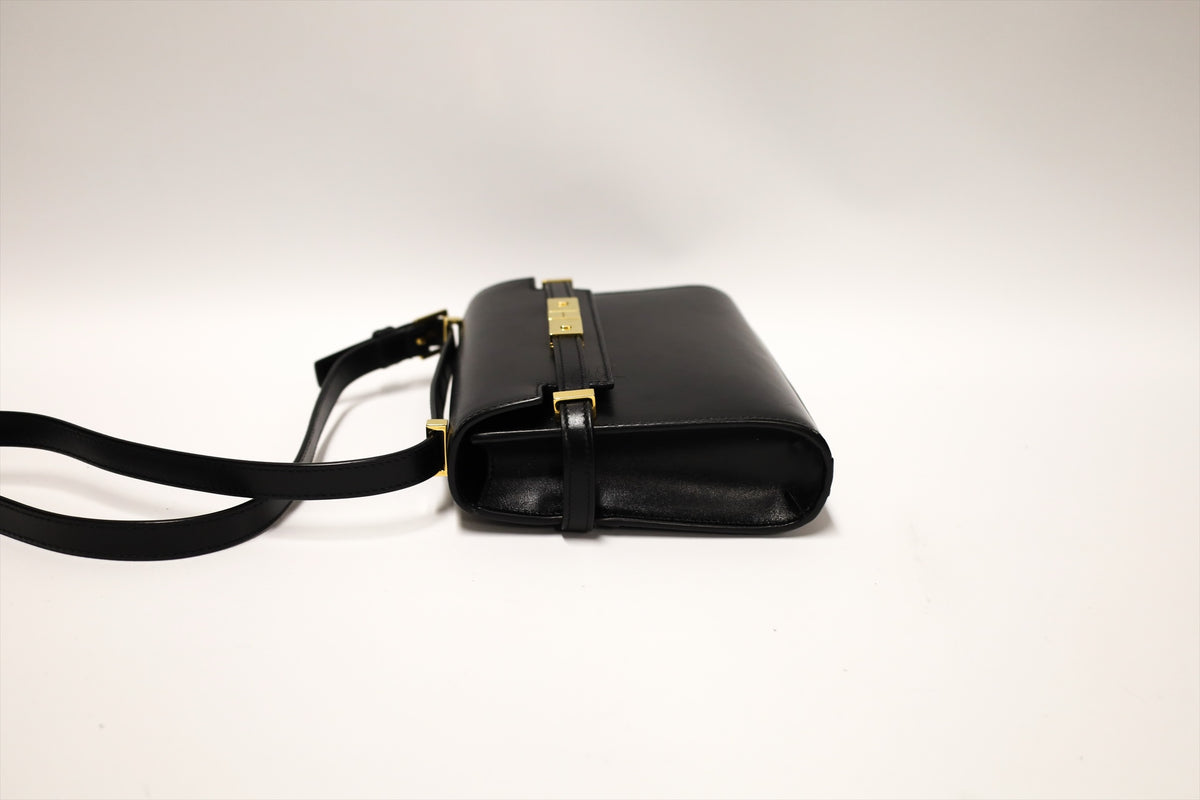 YSL MINI MANHATTAN SHOULDER BAG BLACK