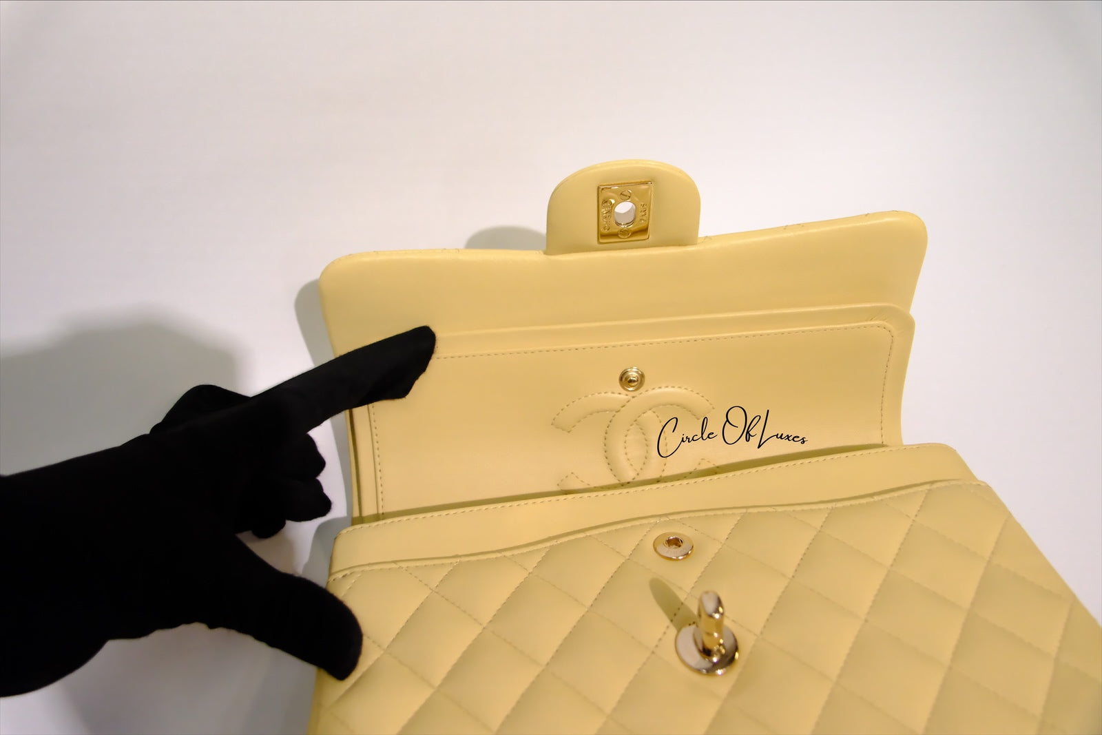 CHANEL SMALL YELLOW LAMSKIN GHW