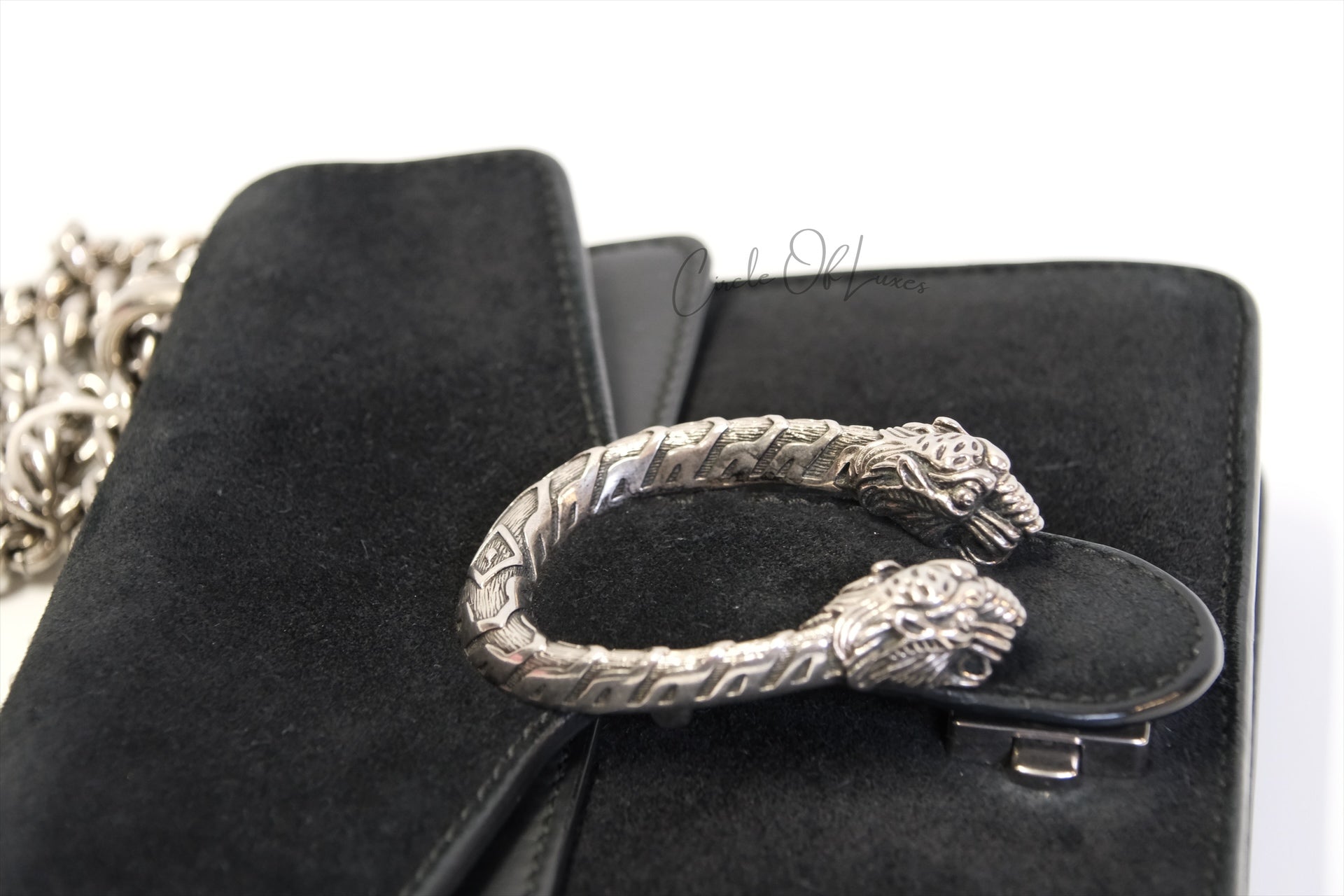 GUCCI Dionysus Mini Chain Bag  Black suede