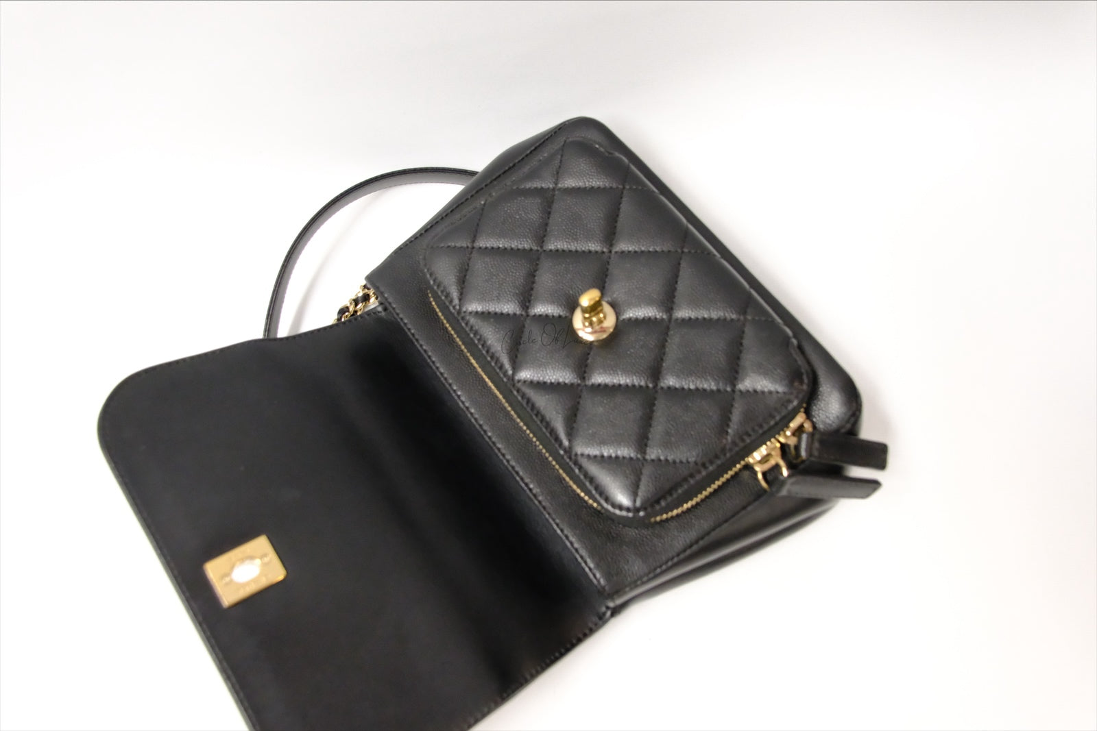 CHANEL SMALL CAVIAR AFFINITY GHW