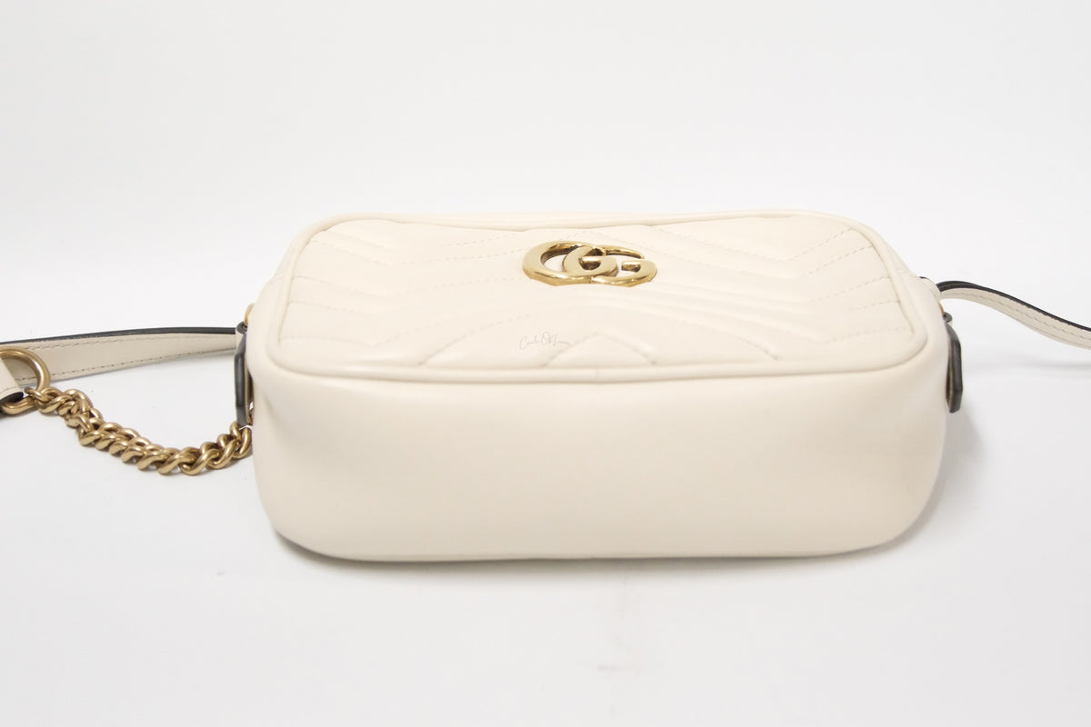 GUCCI MINI MARMONT WHITE BAG