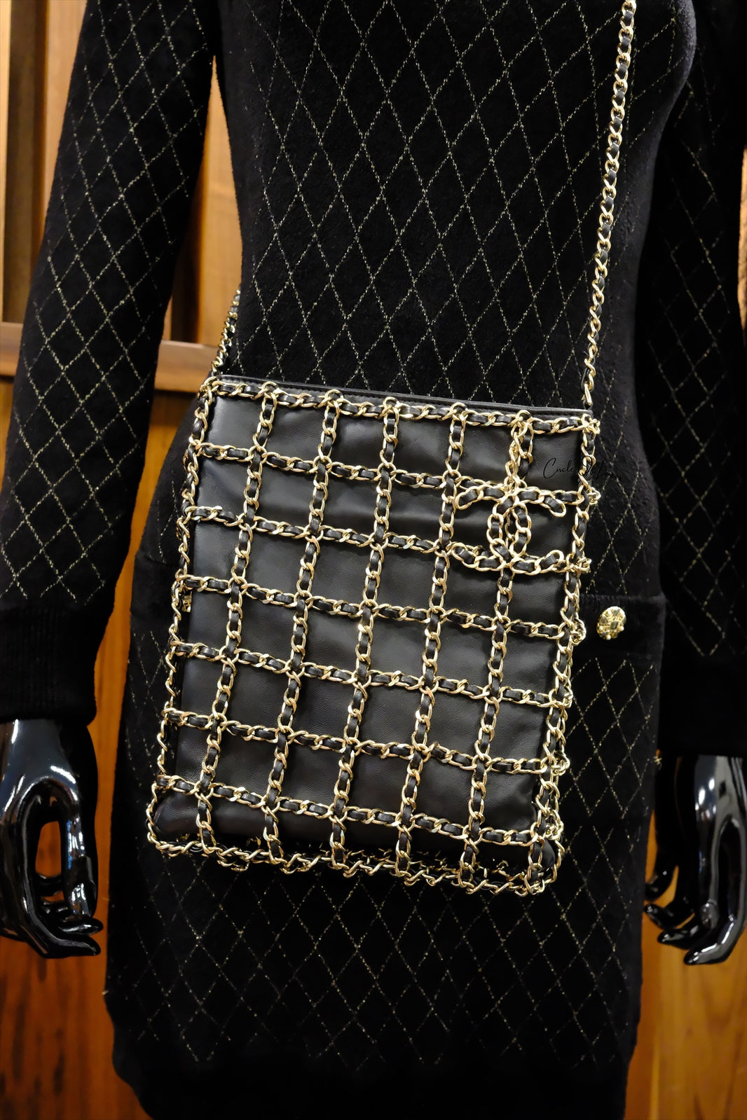 Chanel Lambskin Chain Net Shoulder Bag