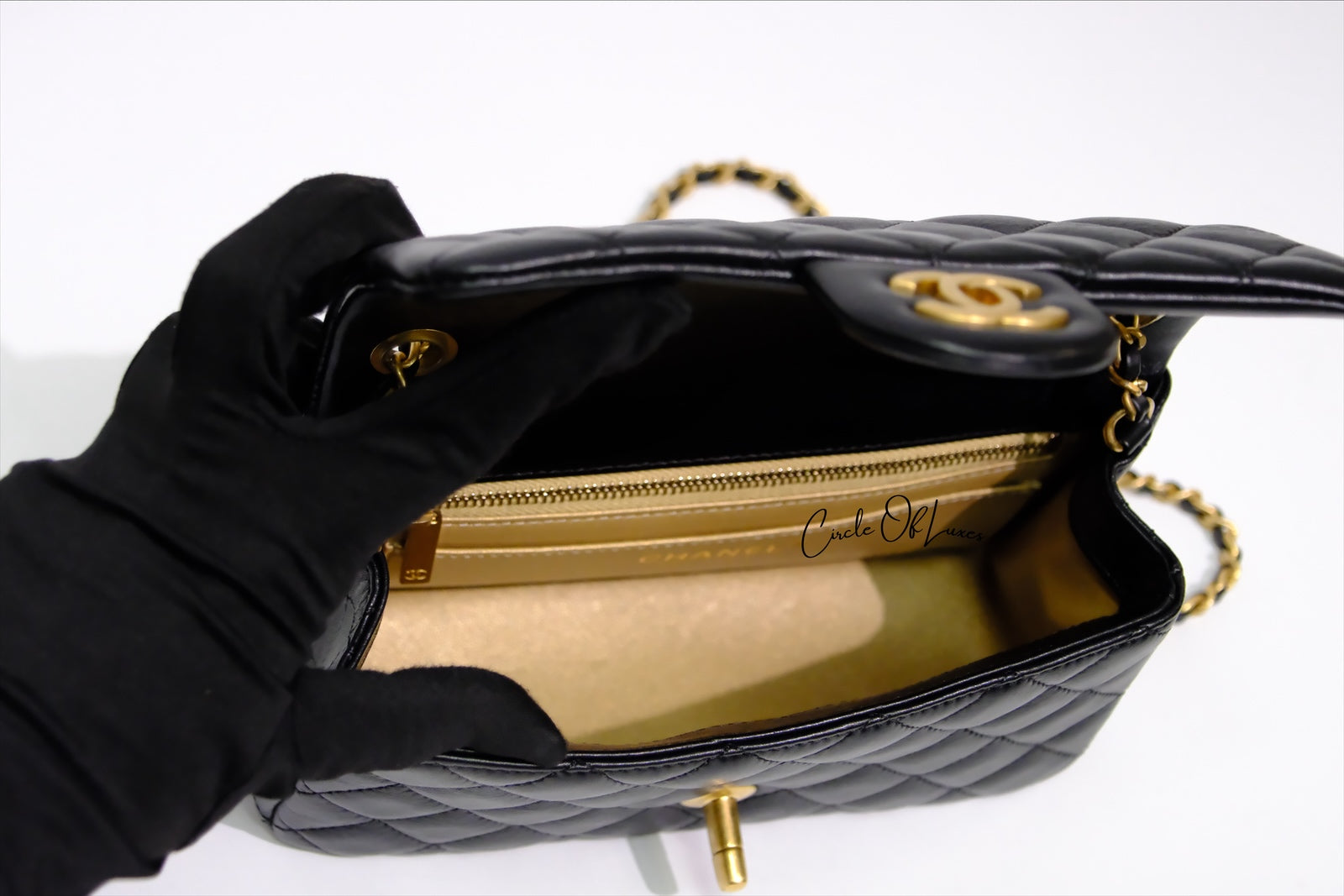 CHANEL MINI RECTANGLE PEARL CRUSH BLACK