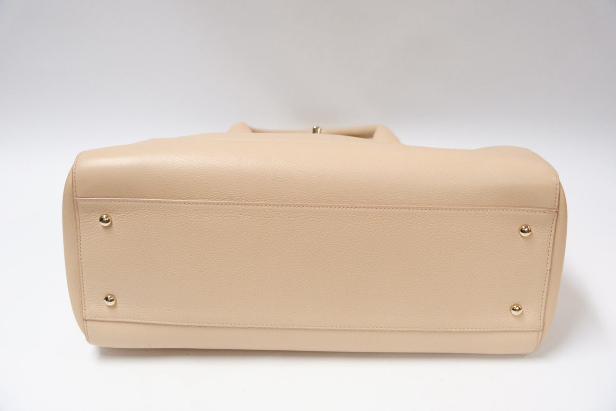 Chanel Cerf Executive Tote Medium Beige Caviar Leather Ghw