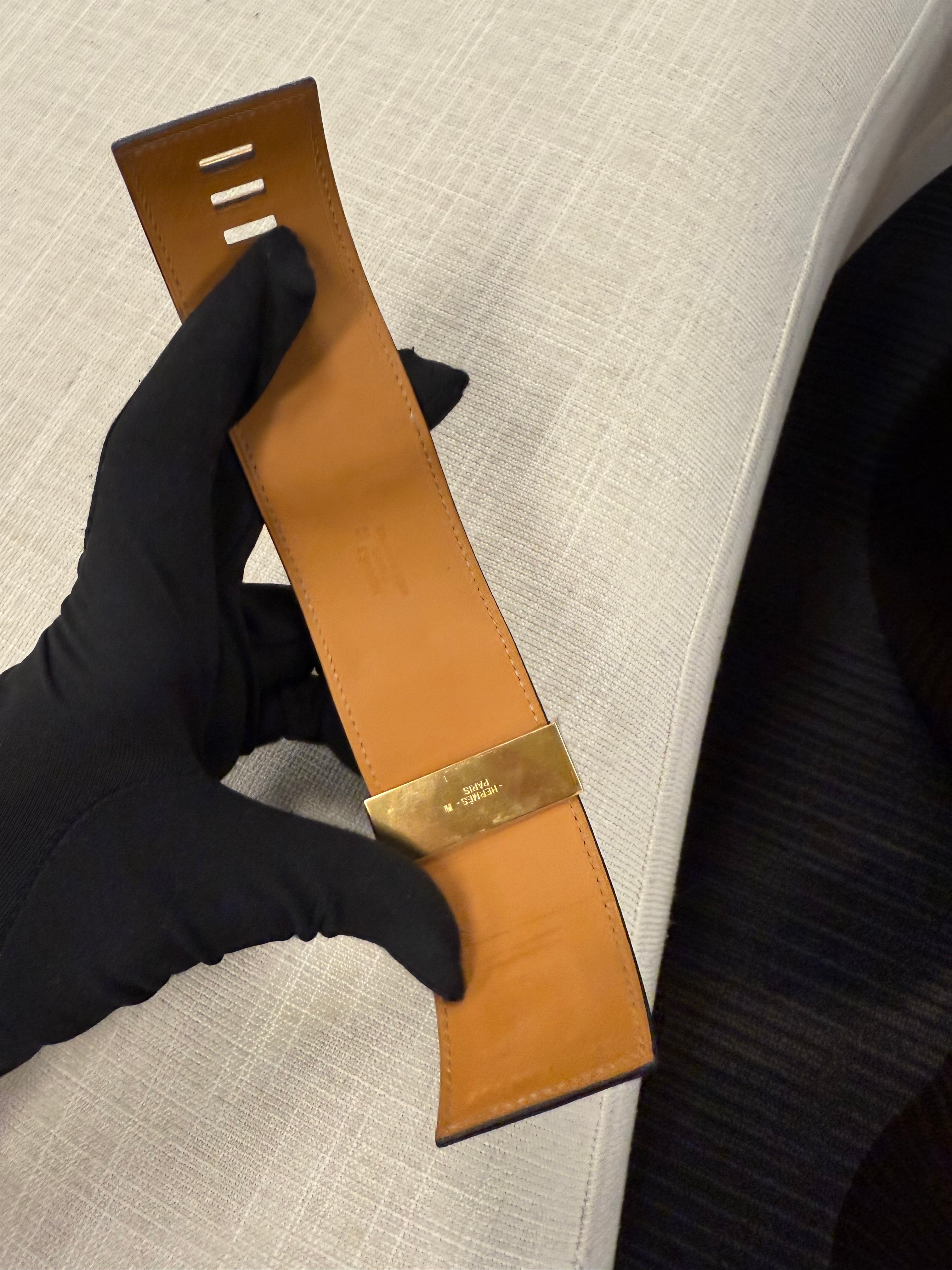 HERMES CDC LIZARD BRACLET GHW STAMP Y SIZE T3