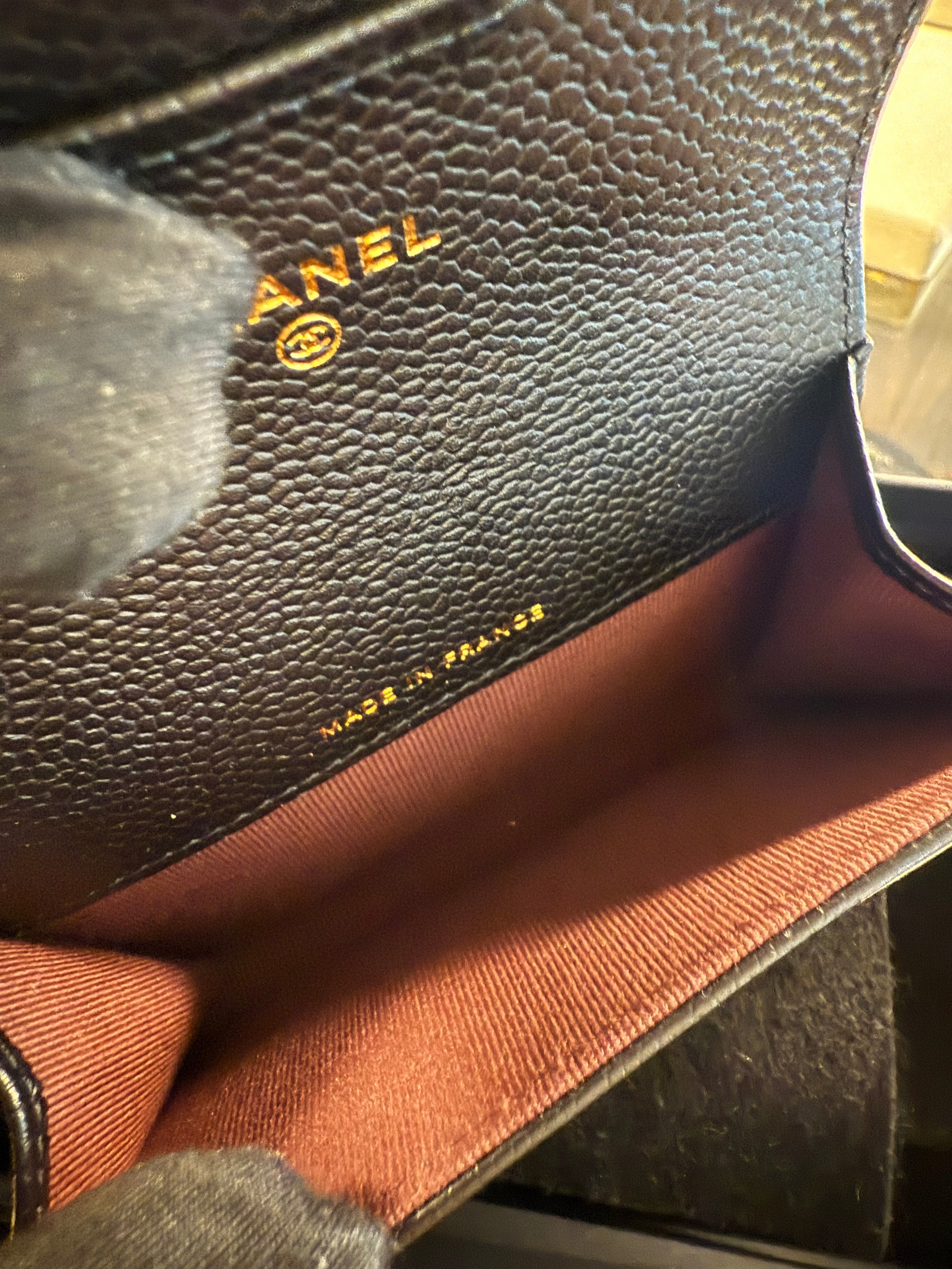 CHANEL CARD HOLDER BRAND NEW CAVIAR BLACK GHW