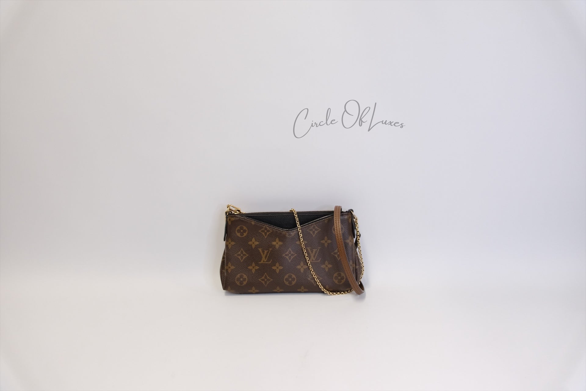 LOUIS VUITTON PALLAS MONOGRAM /NOIR CLUTCH