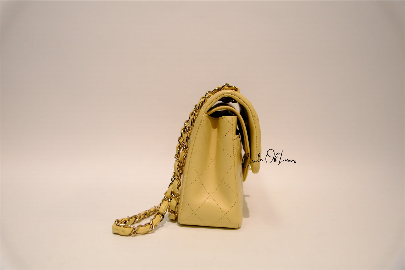 CHANEL SMALL YELLOW LAMSKIN GHW