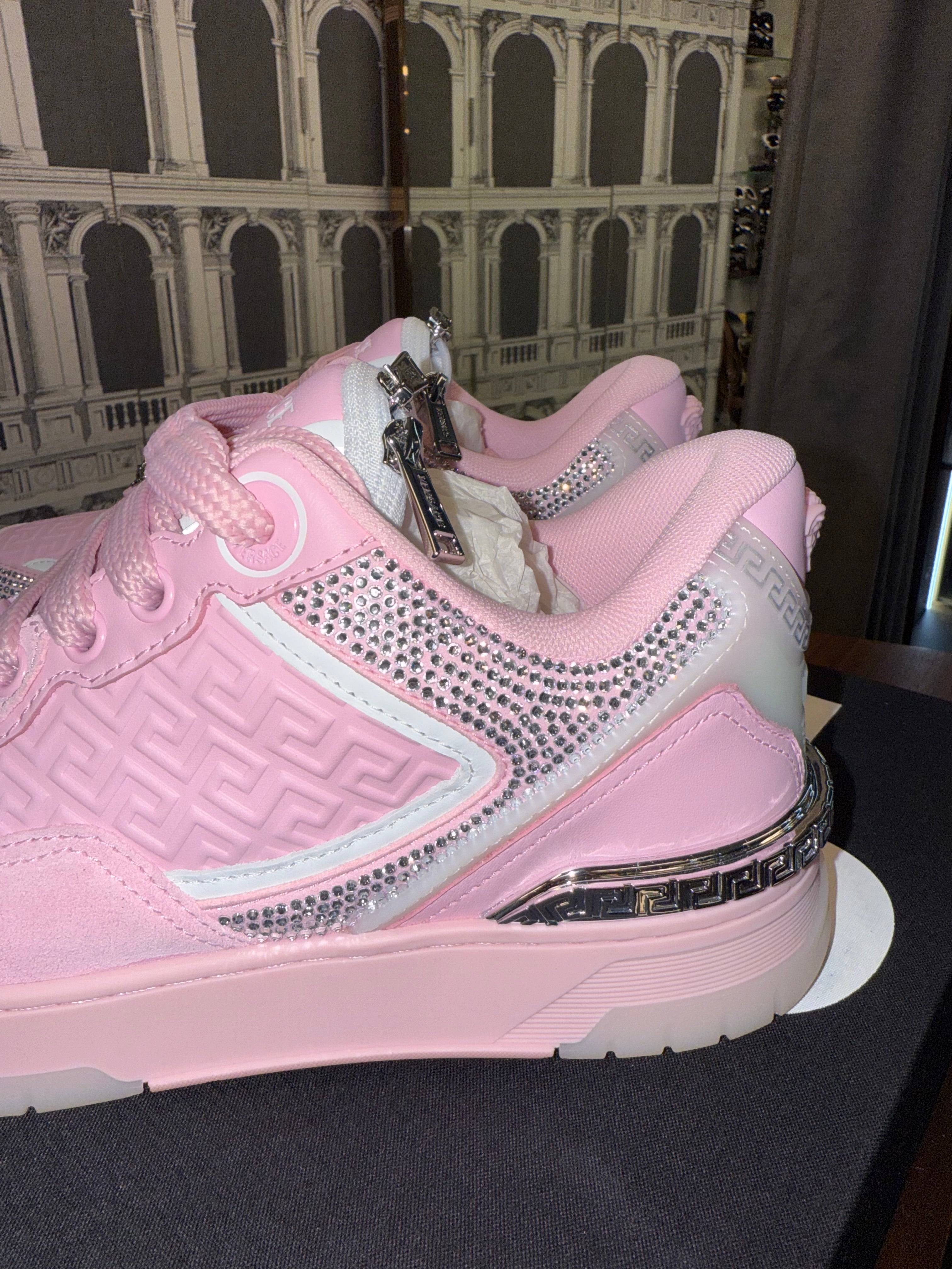 VESACE BIGGIE BASKET SNEAKERS PINK  SIZE 38EU