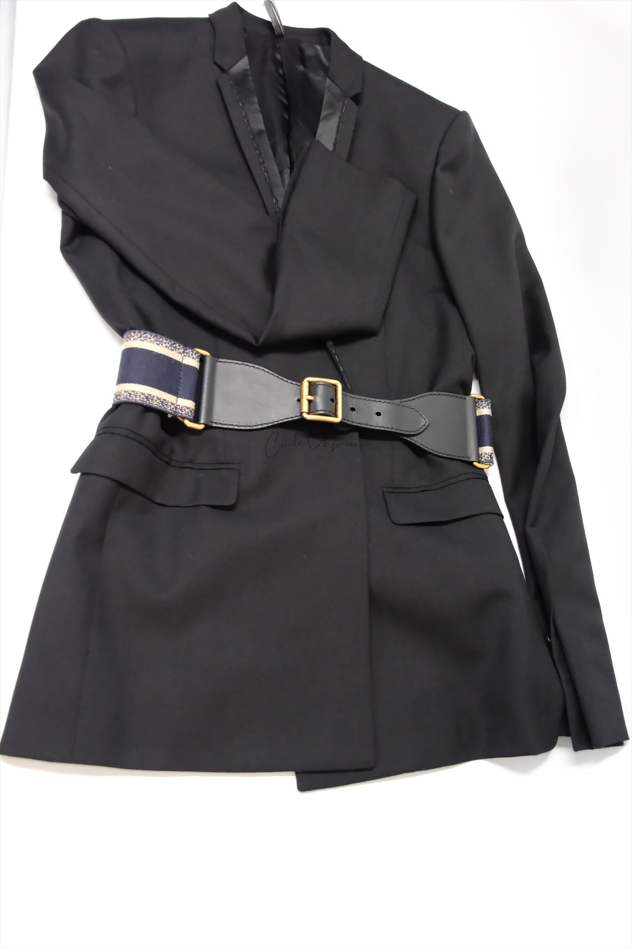 CHISTAN DIOR EMBROIDERED NAVY BELT SIZE 75