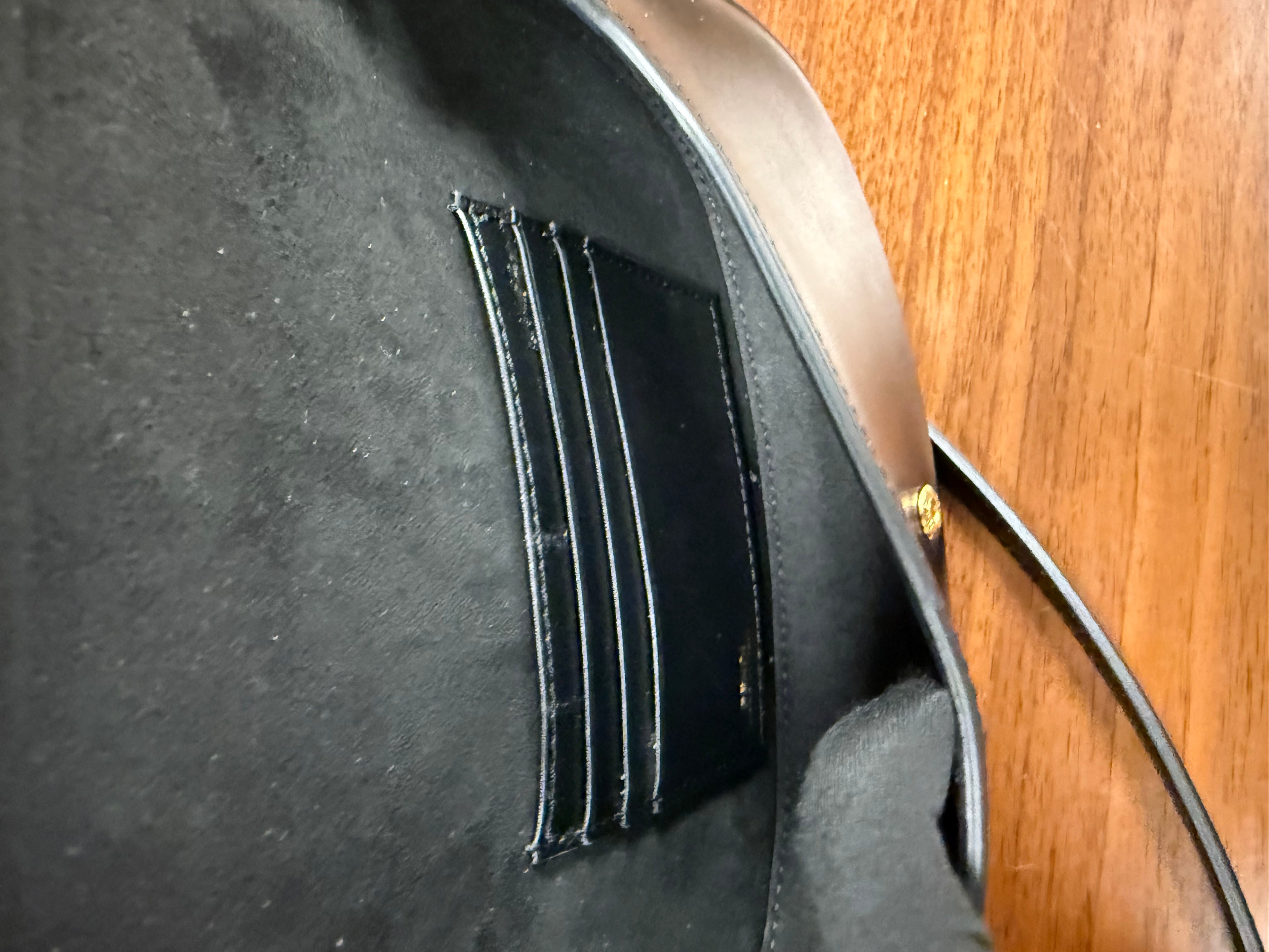 FENDIGRAPHY WALLET ON CHAIN BLACK  LEATHER WALLET