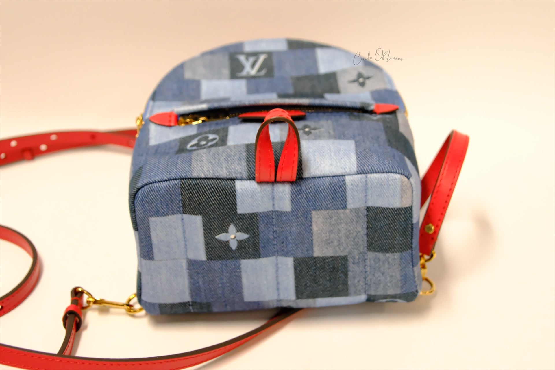 LOUIS VUITTON MINI PALM SPRING DENIM BACKPACK