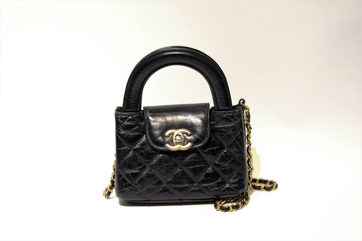 CHANEL NANO BLACK KELLY GHW