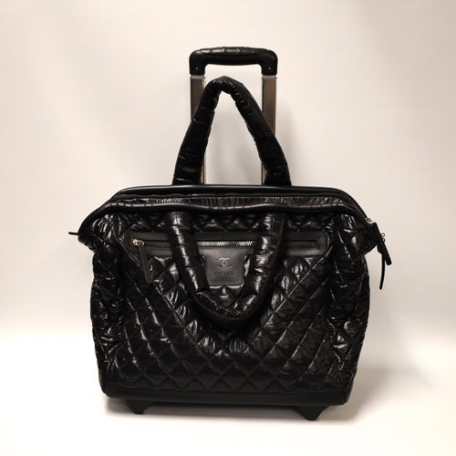 Chanel Coco Cocoon Quilted Trolley Black Nylon