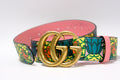 GUCCI BELT CANVAS PINEAPPLE PINK MULTI COLOUR SIZE 80