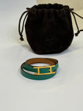 HERMES DOUBLE BRACLET GREEN GHW