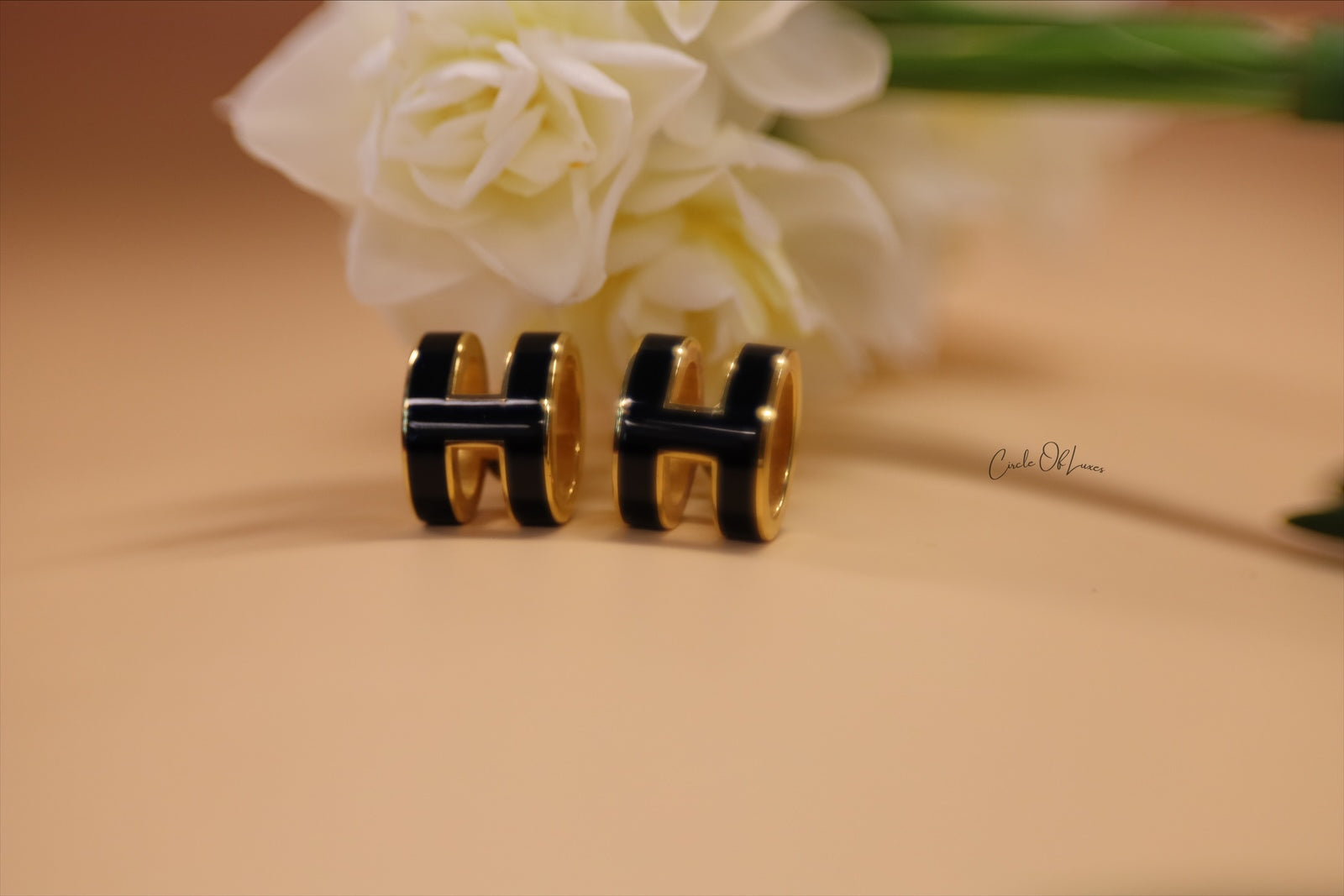 HERMES LARGE H POP EARRING