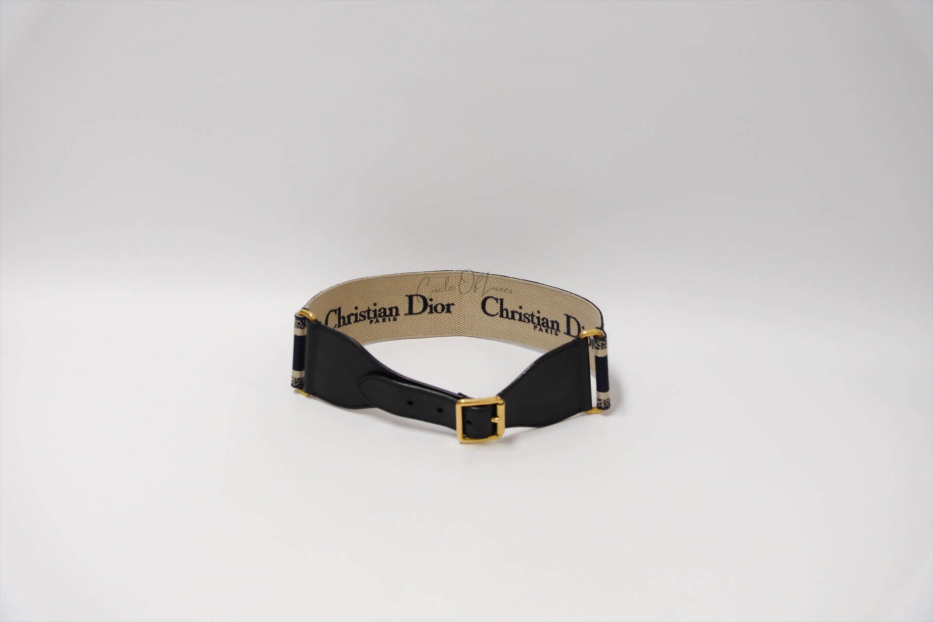 CHISTAN DIOR EMBROIDERED NAVY BELT SIZE 75