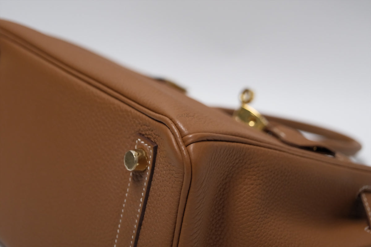 HERMES BIRKIN 25 GOLD ON GOLD TOGO