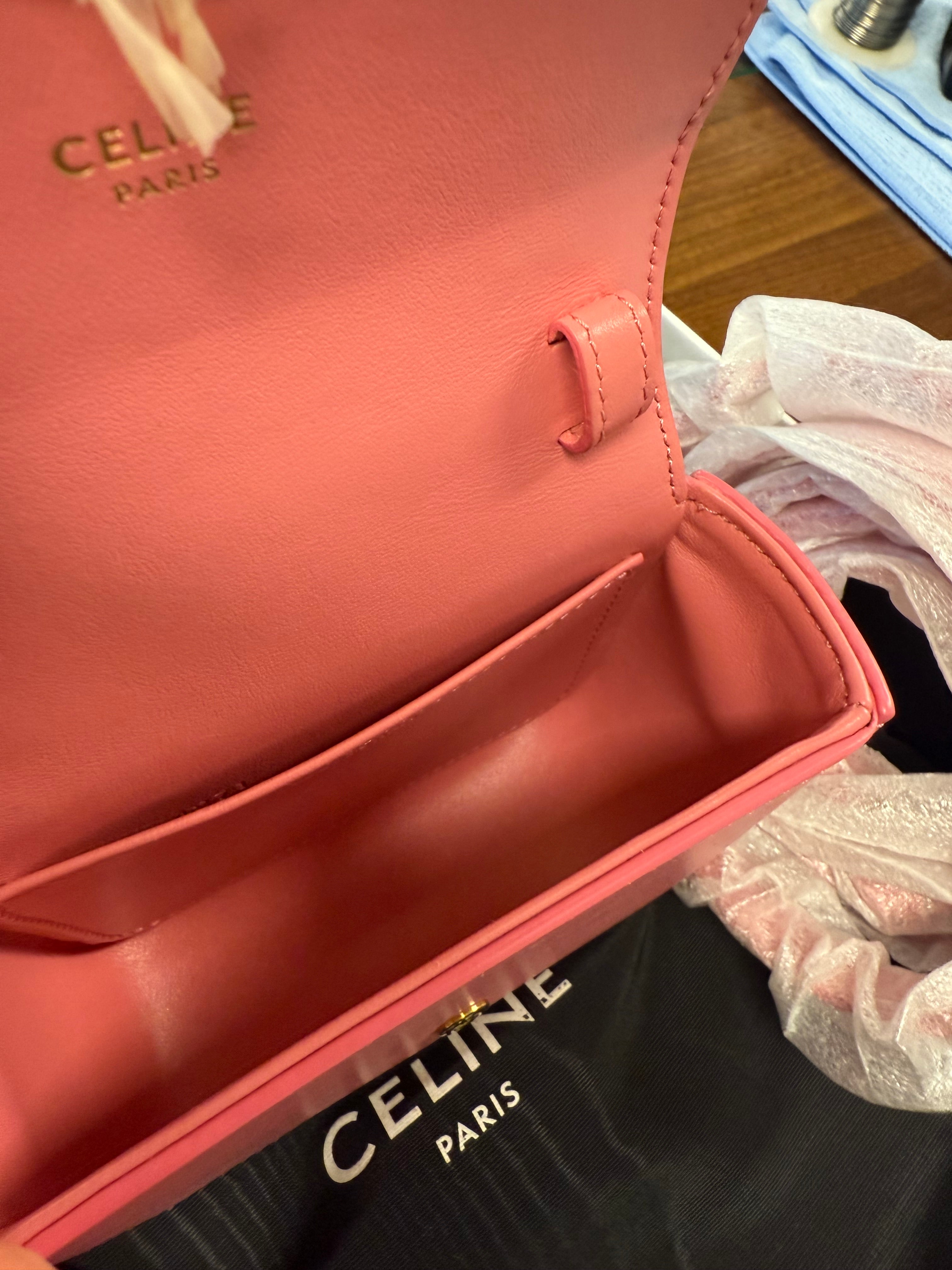 CELINE MINI CLAUDE IN SHINY CALFSKIN PINK GHW