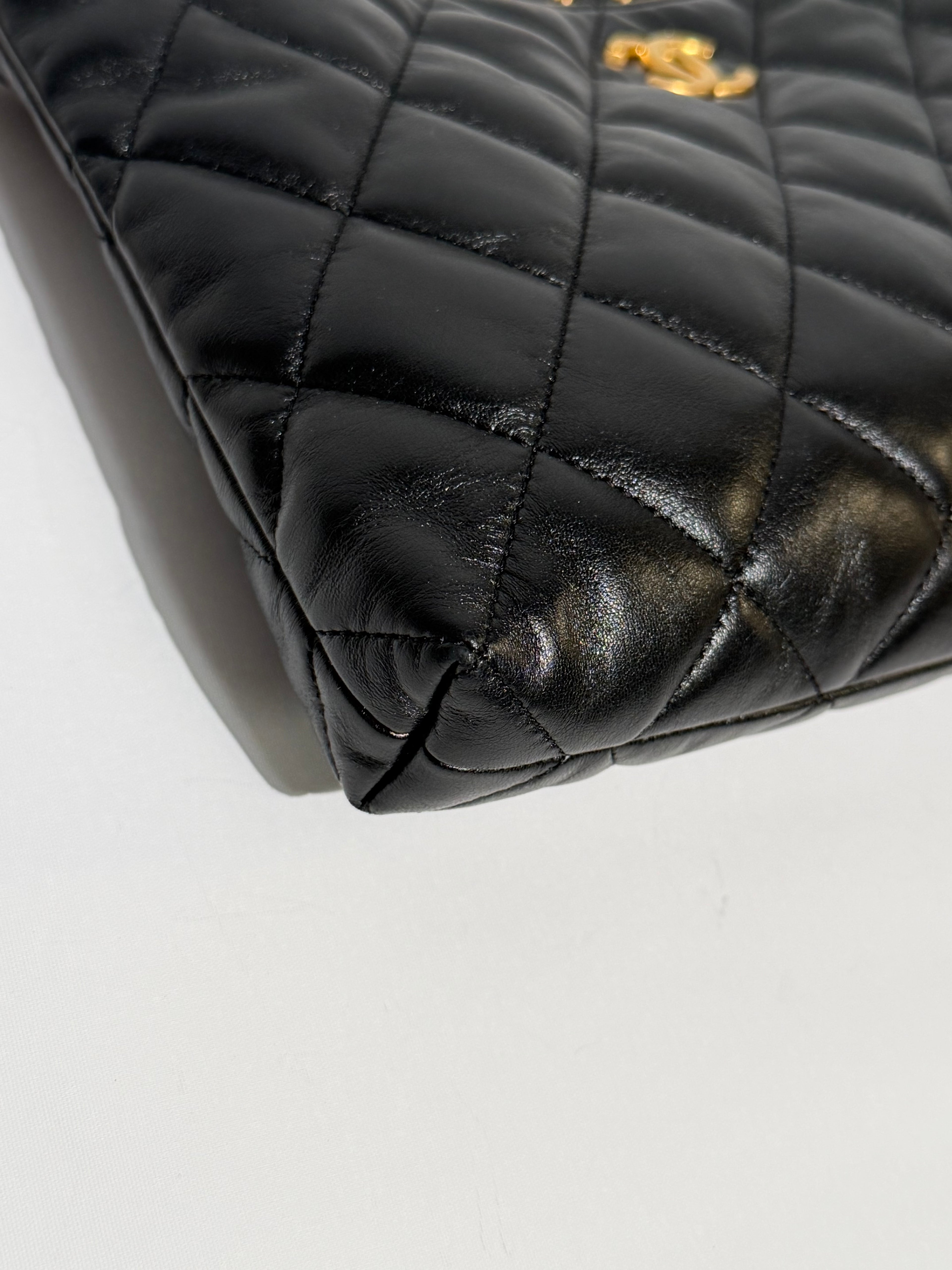 CHANEL HOBO 25s 26cm BLACK GHW (FULLSET)