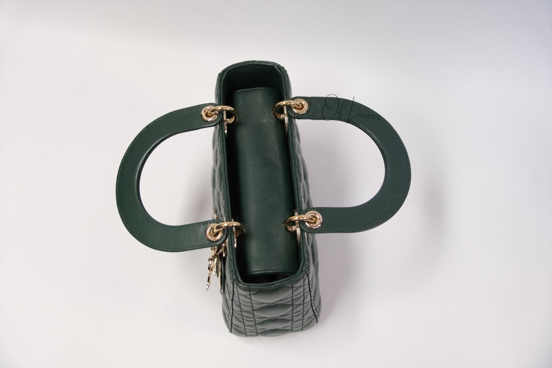 LADY DIOR SMALL DARK GREEN GHW
