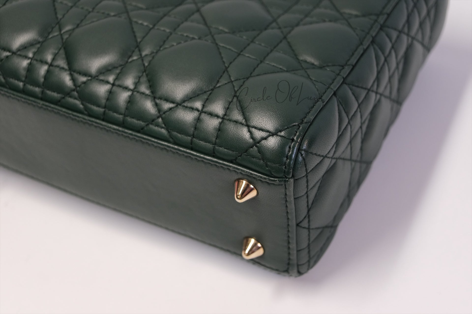 LADY DIOR SMALL DARK GREEN GHW