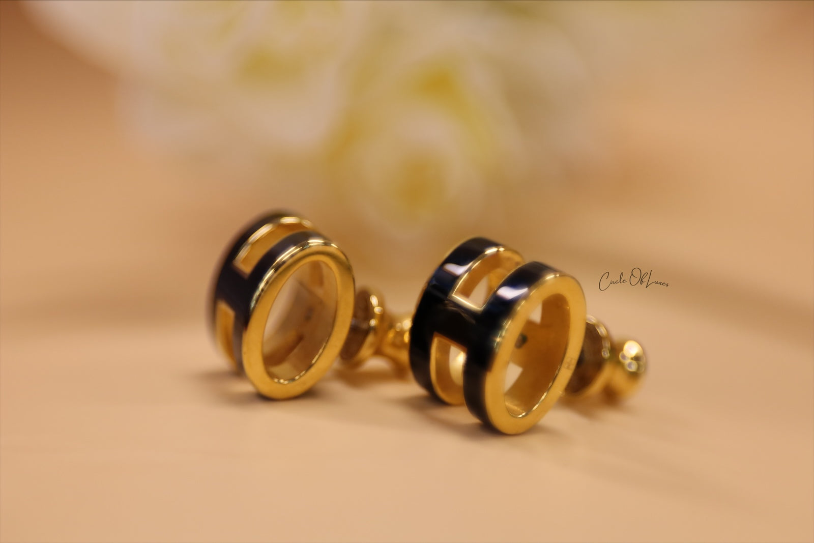 HERMES LARGE H POP EARRING