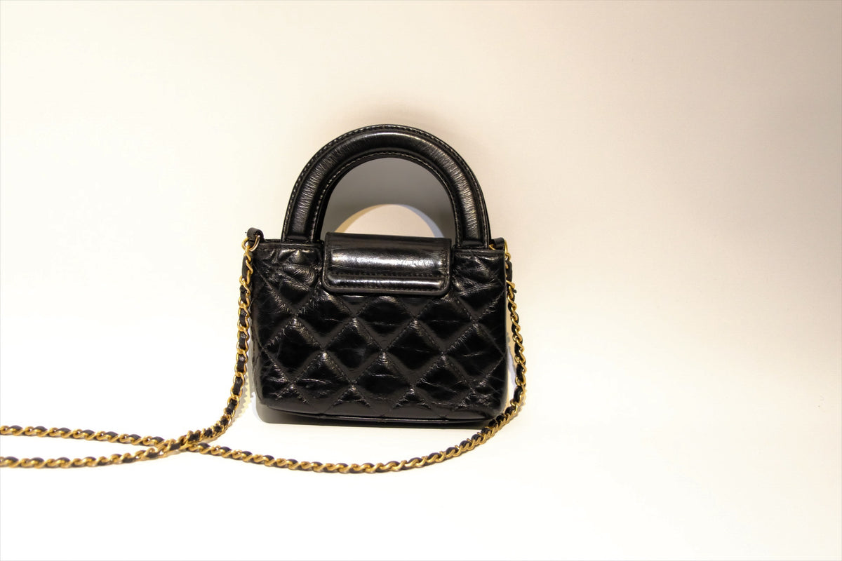 CHANEL NANO BLACK KELLY GHW