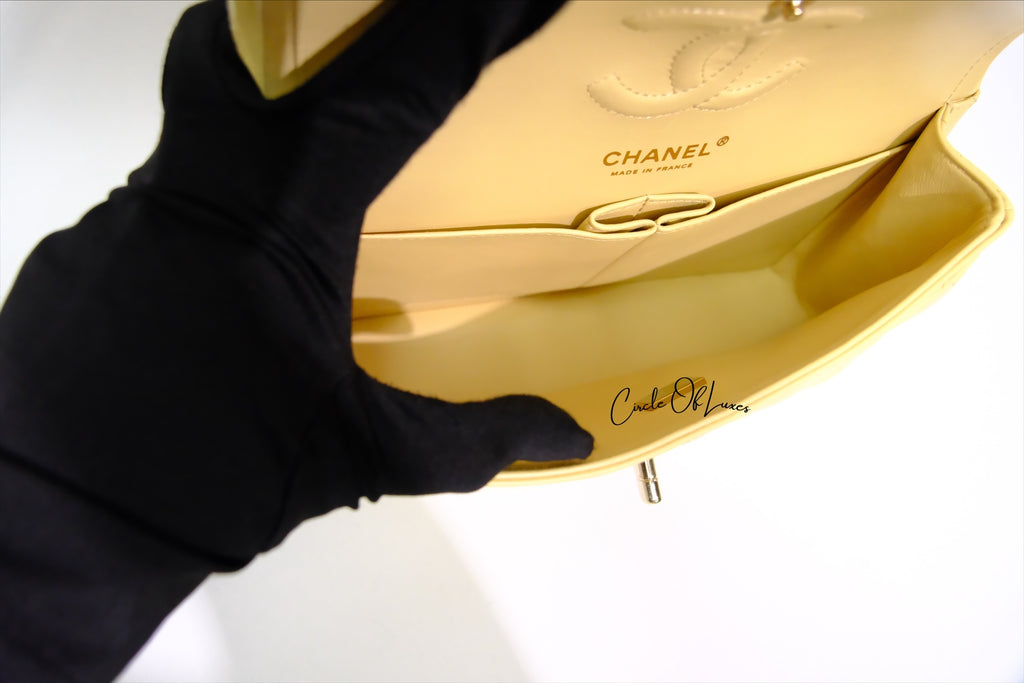CHANEL SMALL YELLOW LAMSKIN GHW