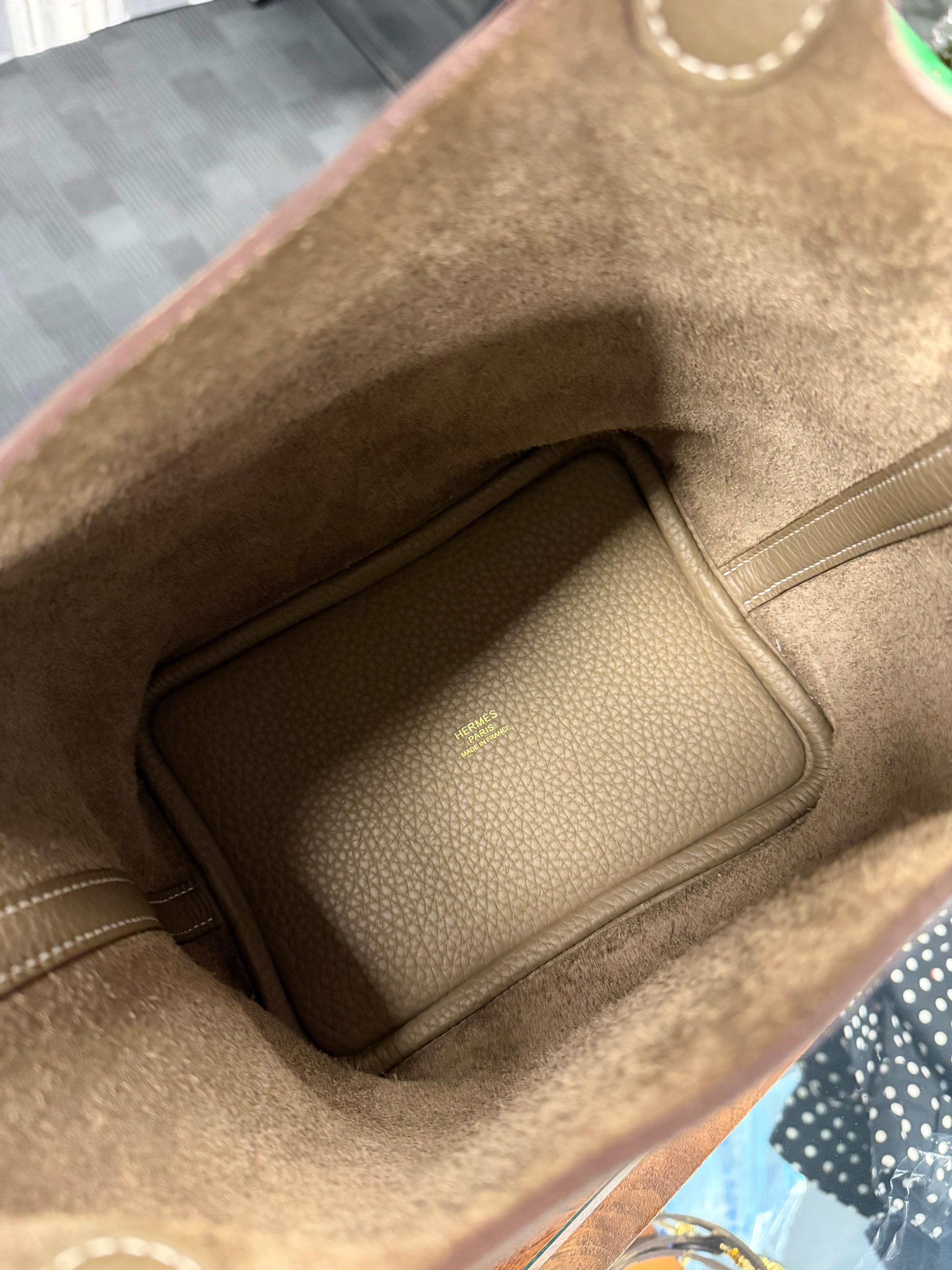 HERMES PICOTIN 18 ETOUPE GHW CLEMENCE STAMP W