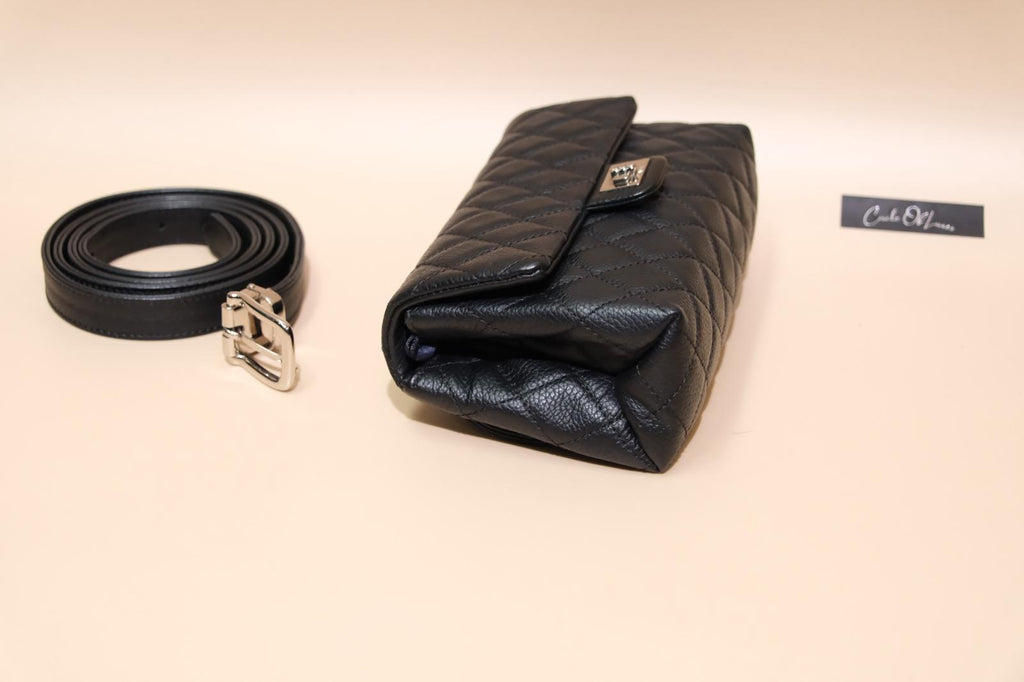 CHANEL 55 REISSUE BLACK CAVIAR BELT BAG SHW