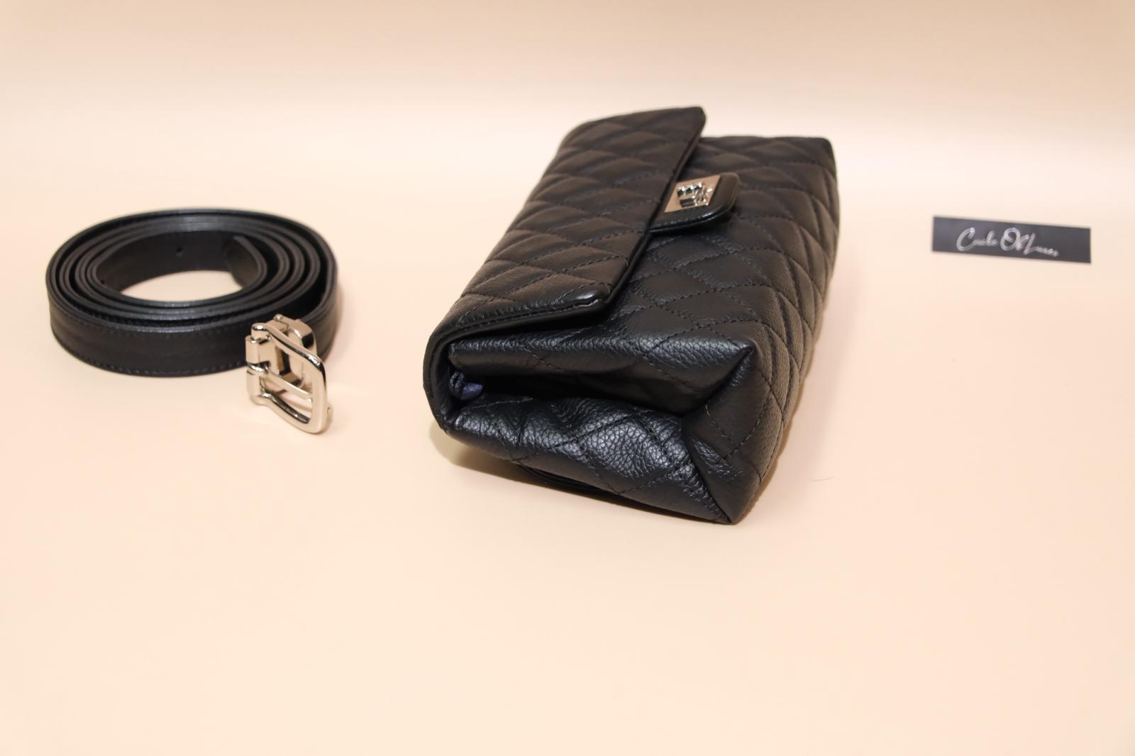 CHANEL 55 REISSUE BLACK CAVIAR BELT BAG SHW
