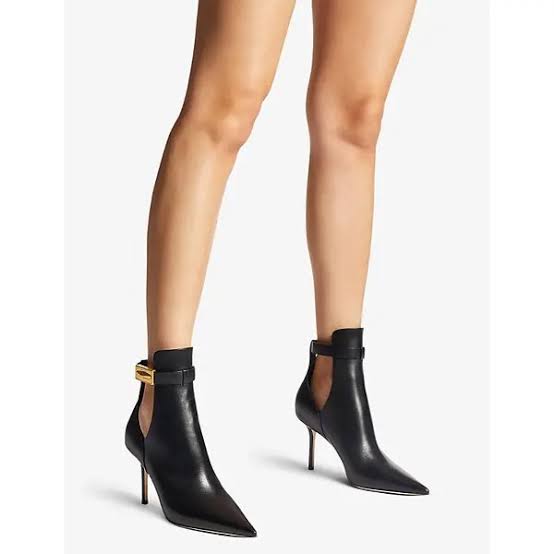 JIMMY CHOO LEATHER HEELED ANKLE BOOTS 39 BLACK