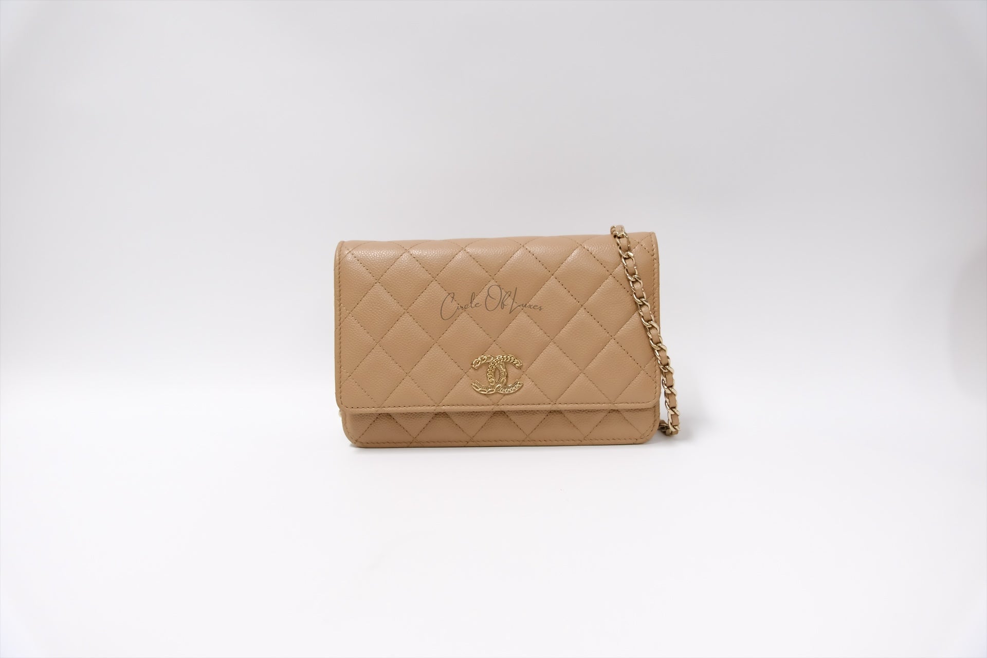 CHANEL WALLET ON CHAIN BEIGE CAVIAR GHW