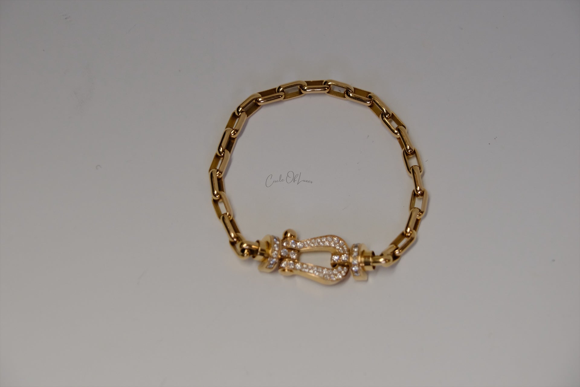 Force 10 bracelet 18k yellow gold and diamonds large model