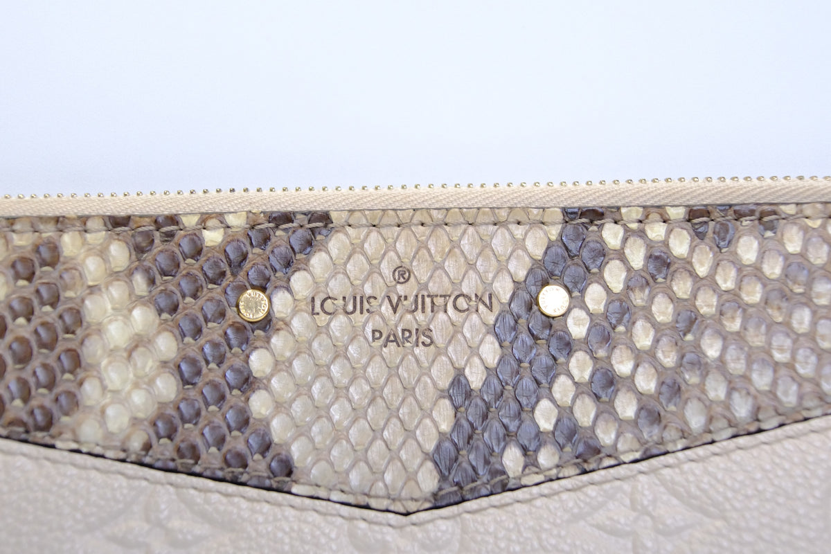 LOUIS VUITTON MONOGRAM DALY POUCH EMPREINTE PYTHON TRIM LEATHER