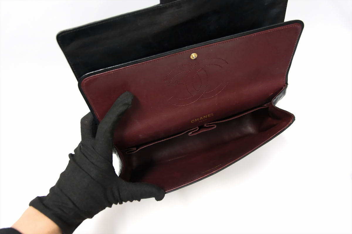 CHANEL BLACK LAMBSKIN MEDIUM FLAP BAG
