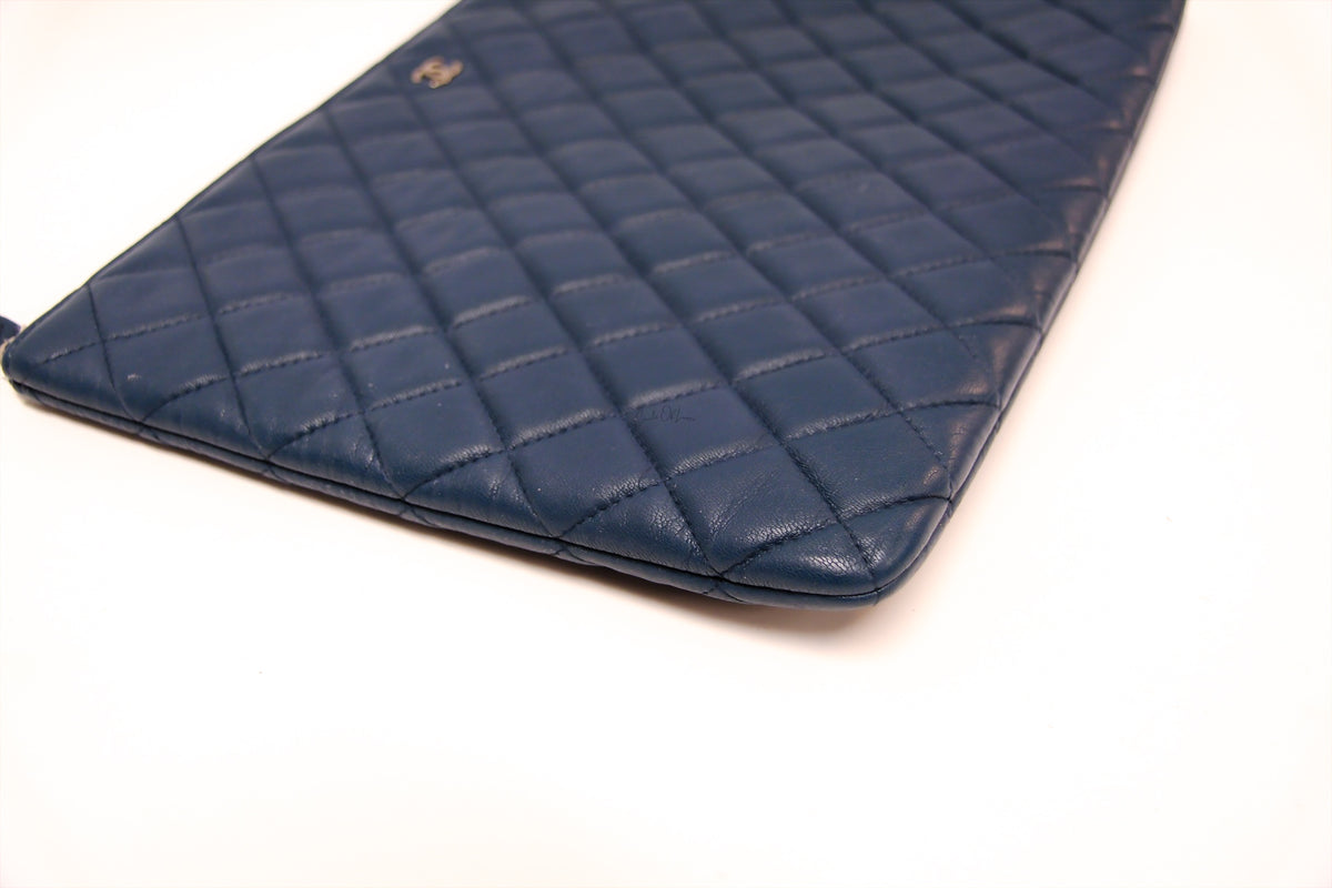 CHANEL LARGE OCASE LAMBSKIN BLUE SHW