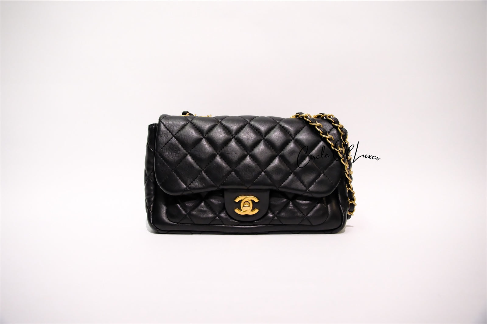 CHANEL BLACK LAMSKIN  SMALL GHW
