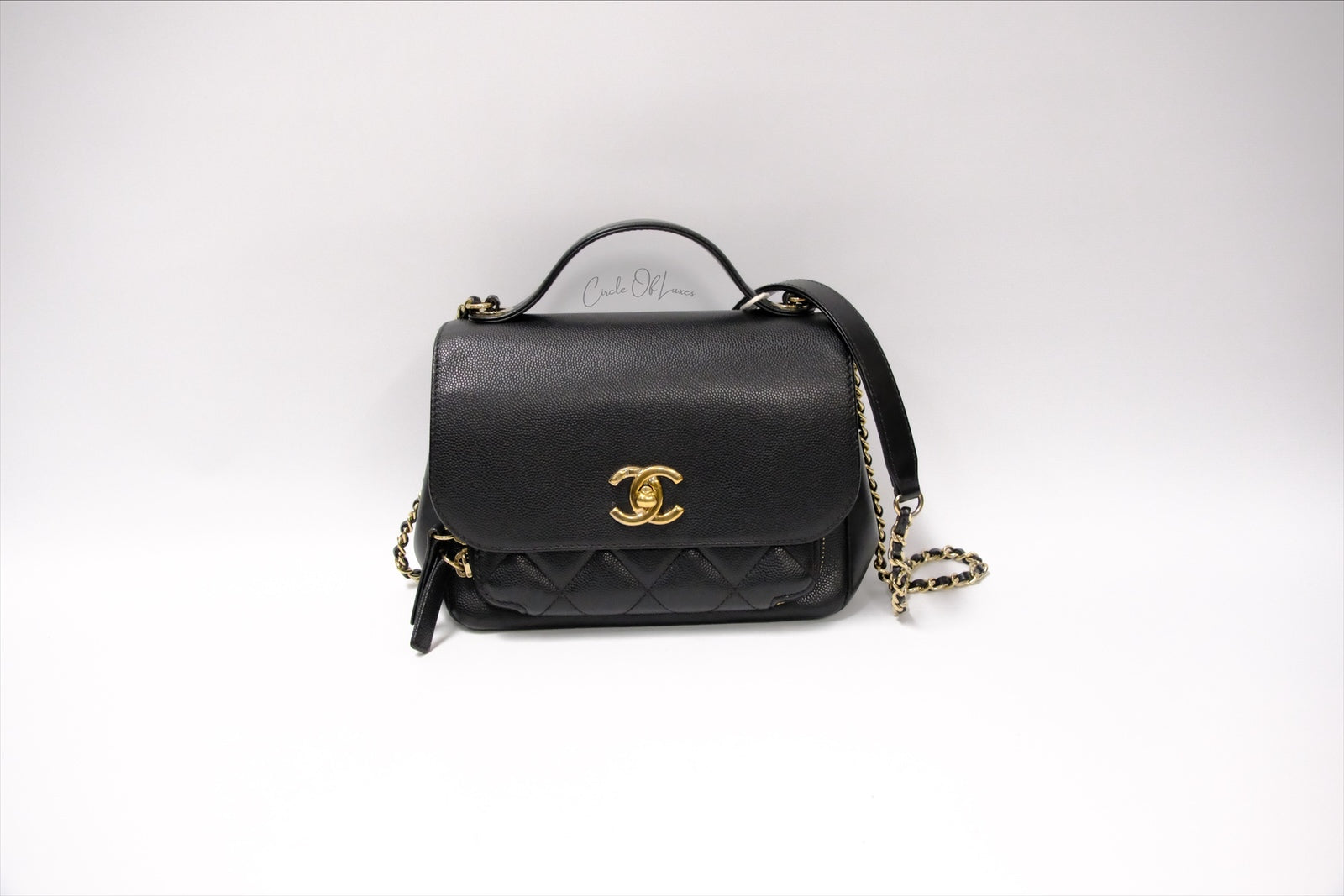 CHANEL SMALL CAVIAR AFFINITY GHW