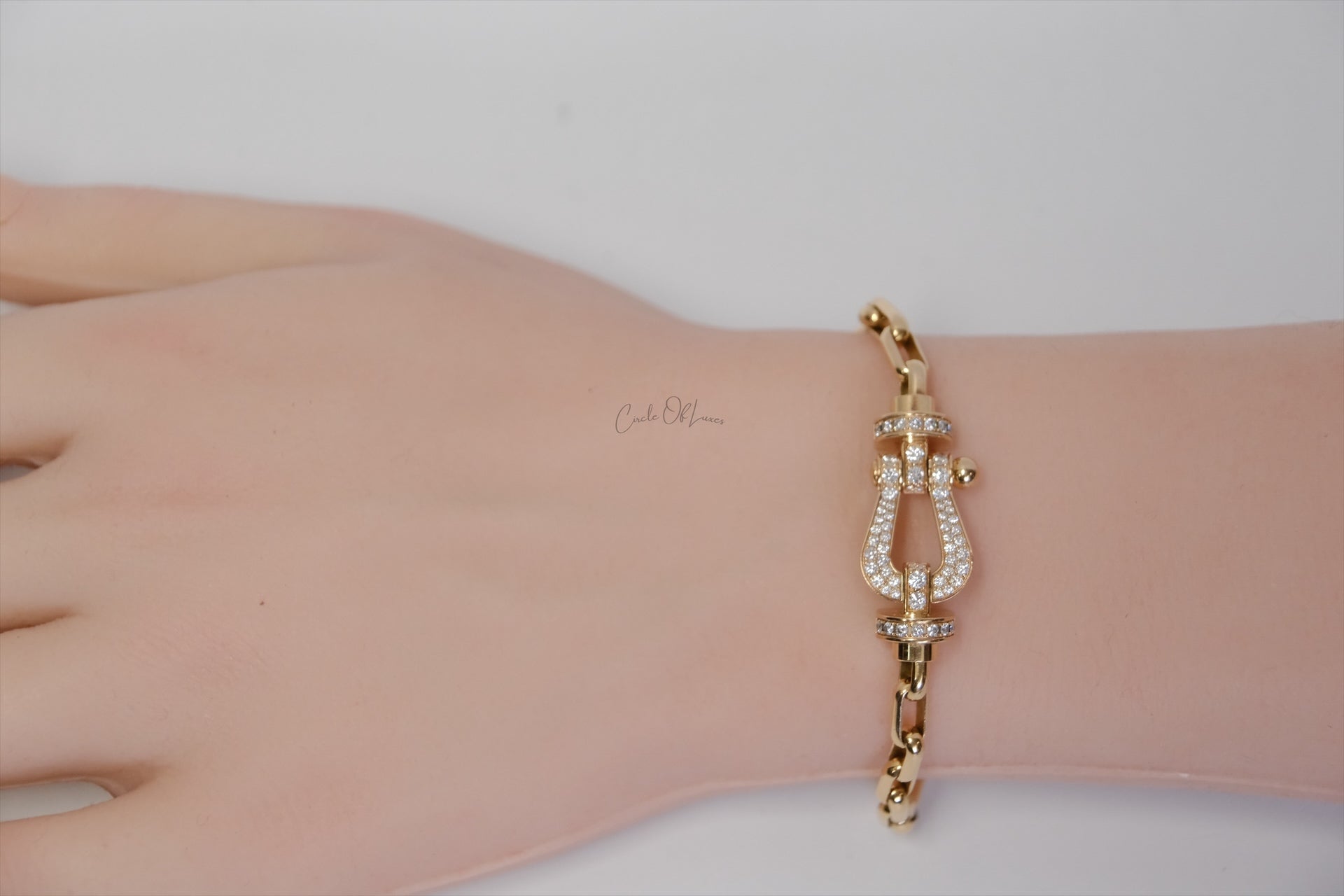 Force 10 bracelet 18k yellow gold and diamonds large model