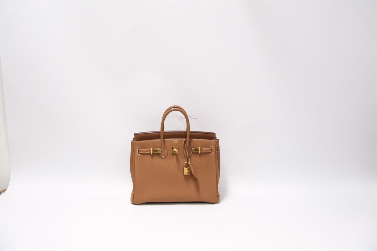 HERMES BIRKIN 25 GOLD ON GOLD TOGO