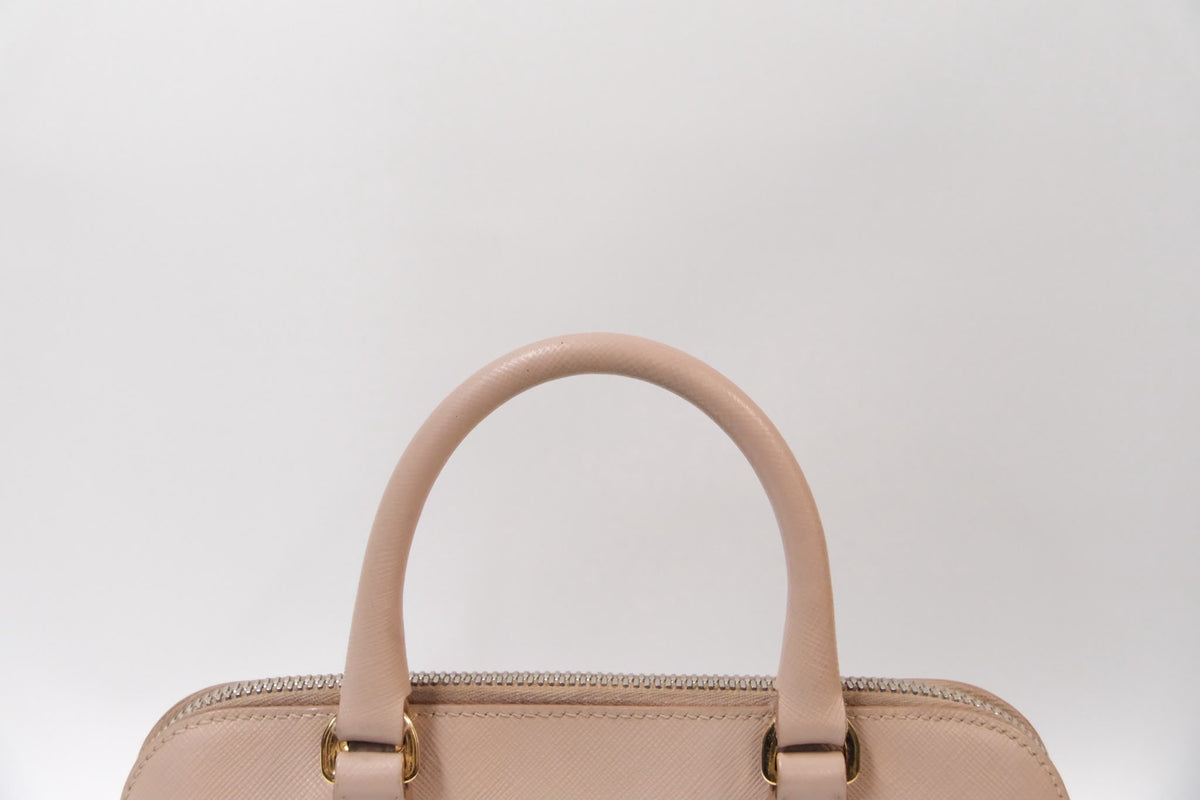 Prada Promenade Small Bag  Powder Pink Saffiano Leather & Gold Tone Hardware