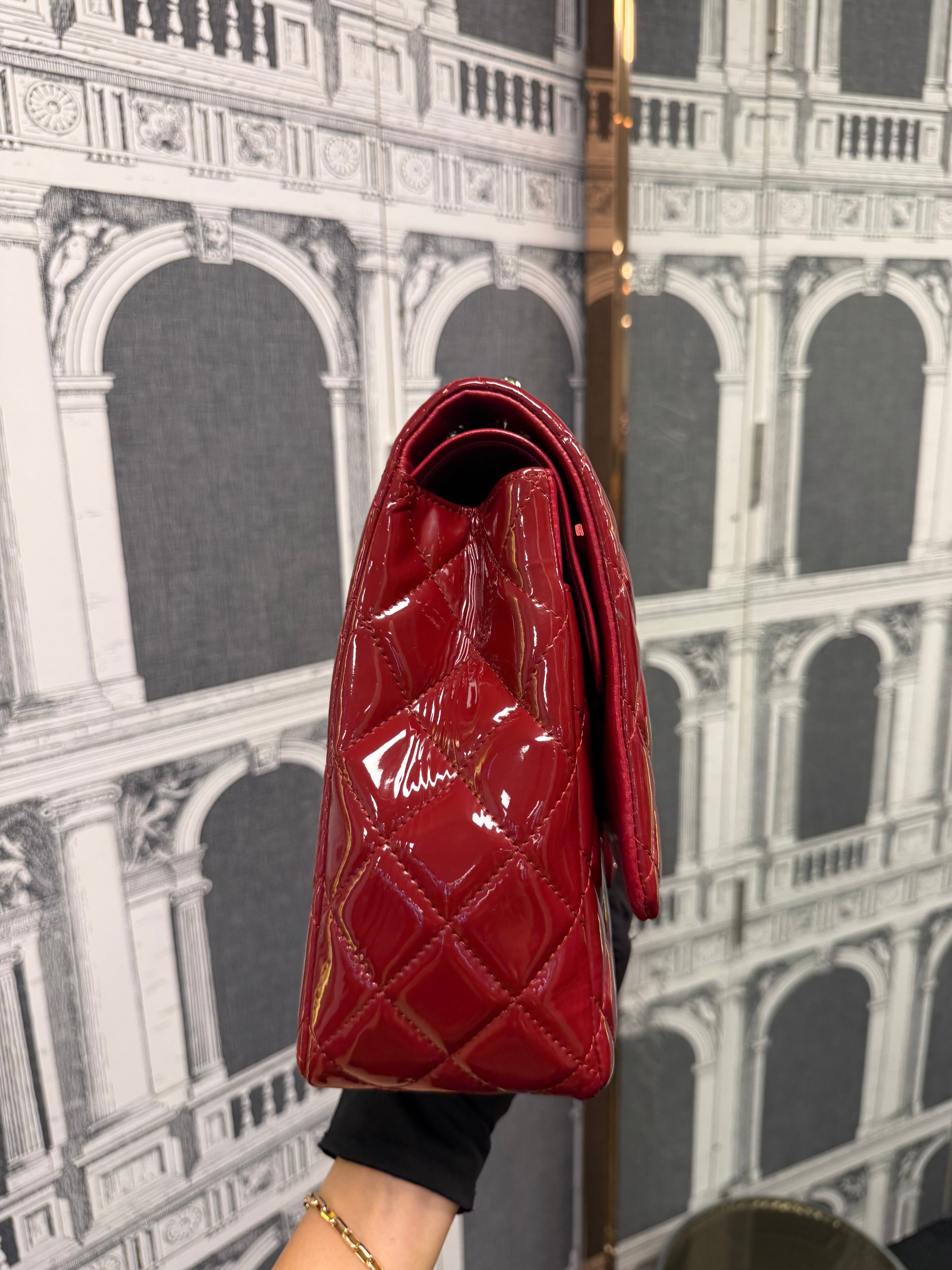 Chanel CLASSIC MAXI RED PATENT