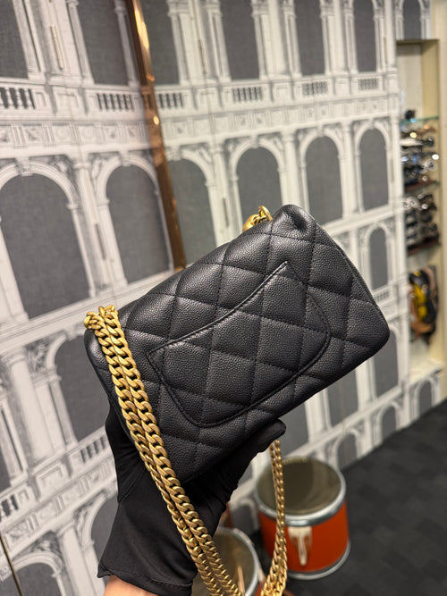 CHANEL 23P COCO LOVE FLAP BAG CAVIAR BLACK GHW(MICROCHIP)