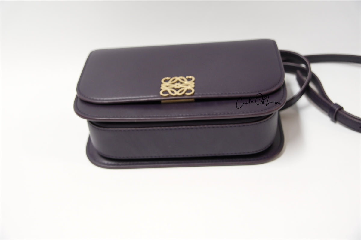 LOEWE SMALL PURPLE GOYA IN SILK CALFSKIN GHW